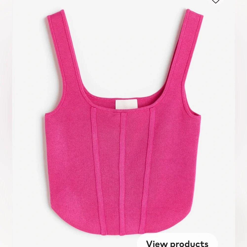 H&M Pink Fine Knit Corset Style Top - Picture 5 of 6